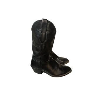 Vintage Wrangler Western Men's Black Leather Boots Size 8.5 D